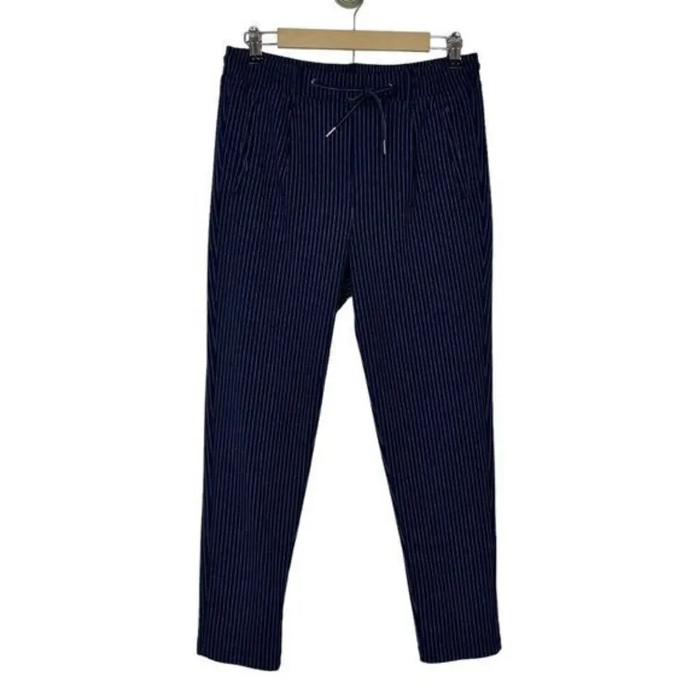 Jack & Jones Pants men’s Size 30 Navy Blue White Tapered Vega Pinstripe Trouser